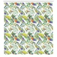 thumbnail image 3 of Banana Leaf Shower Curtain, Exotic Leafy Paradise of Banana Tree with Pastel Toning Multicolored Leaves, Fabric Bathroom Set with Hooks, 69W X 84L Inches Extra Long, Multicolor, by Ambesonne, 3 of 3