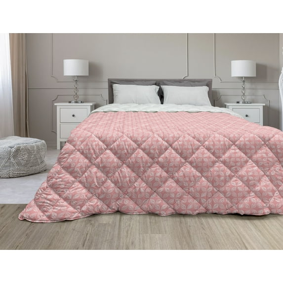 Azulejo Down Alternative Comforter, Rhythmic Classical Ceramic Mosaic Print Oriental Style Motifs Print, Microfiber Quilt for All Season, 5 Sizes, Multicolor, by Ambesonne