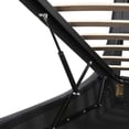 thumbnail image 6 of Queen Size Upholstered Leather Platform Bed Frame with a Hydraulic Storage System, Modern Platform Bed with LED Light Headboard, Heavy Duty Bed Frame, No Box Spring Needed, 6 of 7