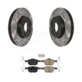 thumbnail image 1 of Transit Auto Front Coated Drilled Slotted Disc Brake Rotors and Ceramic Pads Kit for Car Ford Focus C-Max KDA-100382, 1 of 11