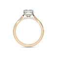 thumbnail image 4 of AFFY Solitaire Engagement Wedding Ring for Women Center 9X7MM Emerald and Round Lab Created Moissanite Rings Jewelry Gift for Her In 10K Solid Rose Gold Size 7.5, 4 of 6