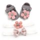 thumbnail image 1 of Zapatillas para bebés, niños y niñas, botines de lana acogedores, calcetines cálidos de fondo suave con dibujos animados, zapatos de cuna para recién nacidos, gris, 12cm, 1 of 8