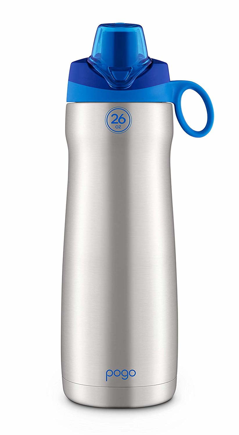 Pogo Vacuum Stainless Steel Water Bottle with Chug Lid, Blue, 26 oz Pogo Water Bottle Stainless Steel