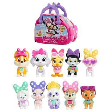 Disney Junior Minnie Mouse Polka Dot Pets Collectible Figures, Kids Toys for Ages 3 up