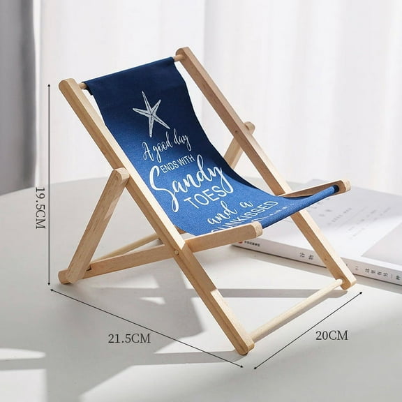 NUOLUX Artificial Wooden Canvas Beach Chair, Blue
