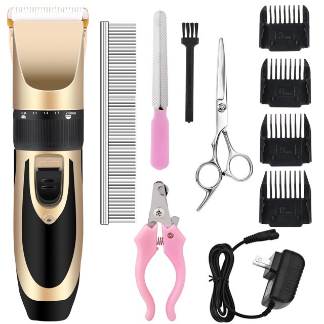 Pet Grooming Clippers Set Assorted Types Rechargeable Pet Grooming Kit for Dog
