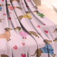 thumbnail image 3 of Colorful Funny Dachshund Blanket,Comfortable Soft Flannel Throw Blanket,All Season,Warm Lightweight Blankets for Sofa Bed Couch Living Room Chair,40"x50", 3 of 4