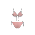 thumbnail image 4 of Stylish Swimwear Women's Split Color Bikini with Side Bows, 4 of 5