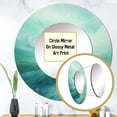 thumbnail image 3 of Designart "Turbulent Teal Waves Drama" Coastal Waves Blue Large Round Mirror - Round Bedroom Mirror Wall Decor - Coastal Round Printed Mirror - 29" x 29", 3 of 6