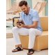 thumbnail image 2 of Camisa COOFANDY para hombre de manga corta casual azul claro, 2 of 5
