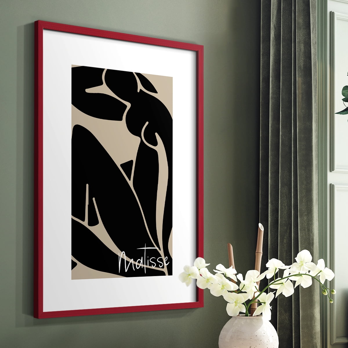 Matisse CCCIII in Red Solid Wood 8 x 10 Framed Print