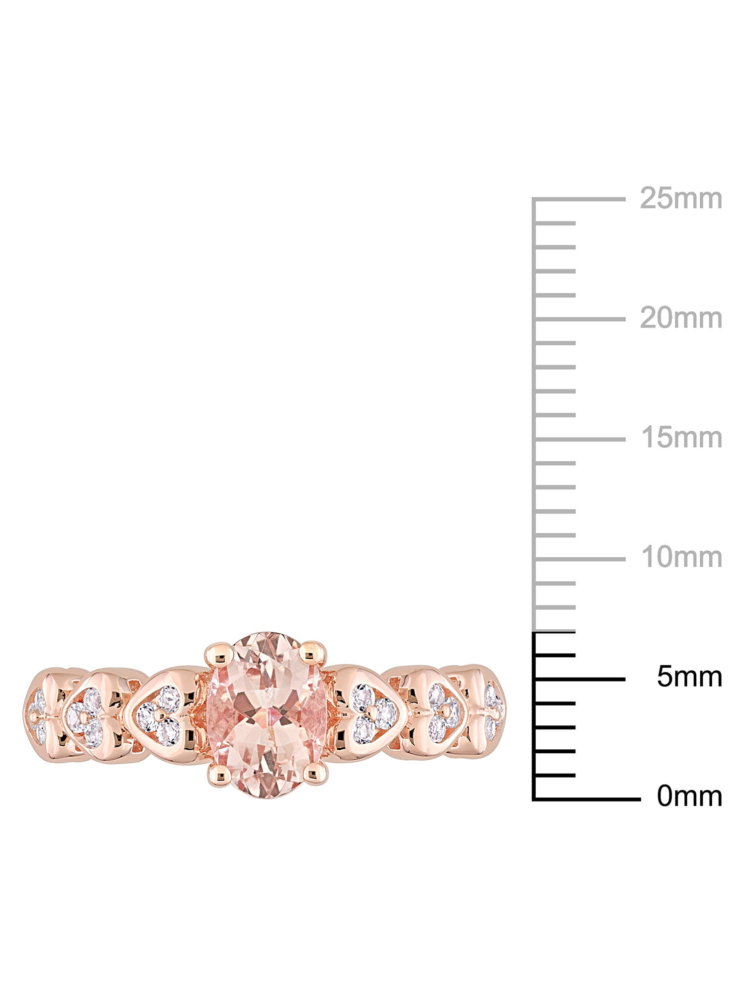 Everly Women's Morganite and Topaz Rose Gold Plated Ring