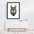 thumbnail image 6 of Deer Wolf - Illustration Animal Wildlife Mystical Woodland Nature Forest Sketch Black Framed Wall Art Print 5 x 7 inches, 6 of 7