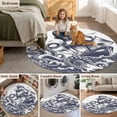 thumbnail image 6 of Summer Nautical Round Living Room Rugs 6 ft, Ocean Giant Octopus Sea Monster Coastal Sailboat Washable Area Rug with Non-Slip Sturdy Edge Binding Round Carpet for Kitchen Office Bedroom, 6 of 9