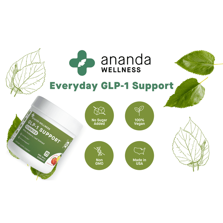 glp-1 gummy usage Ananda Wellness GLP-1 Support Gummies, Fruit Punch Flavor, White Mulberry  Leaf Extract, 0g Sugar, Vegan, Carb & Glucose Metabolism Support, 30 Ct