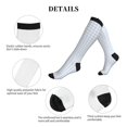 thumbnail image 5 of Lsque Blue Checkboard Pattern Sport Compression Socks for Men & Women 15-20 mmHg Knee High Nurse Pregnant Running Medical and Travel Athletic, 5 of 6