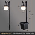 thumbnail image 5 of Outdoor Post Light with Planter, Matte Black Solar Lamp Post Light with Globe Shade, 2 in 1 Waterproof Solar Post Lights Outdoor Planter for Outside Gardan Pathway, 5 of 7