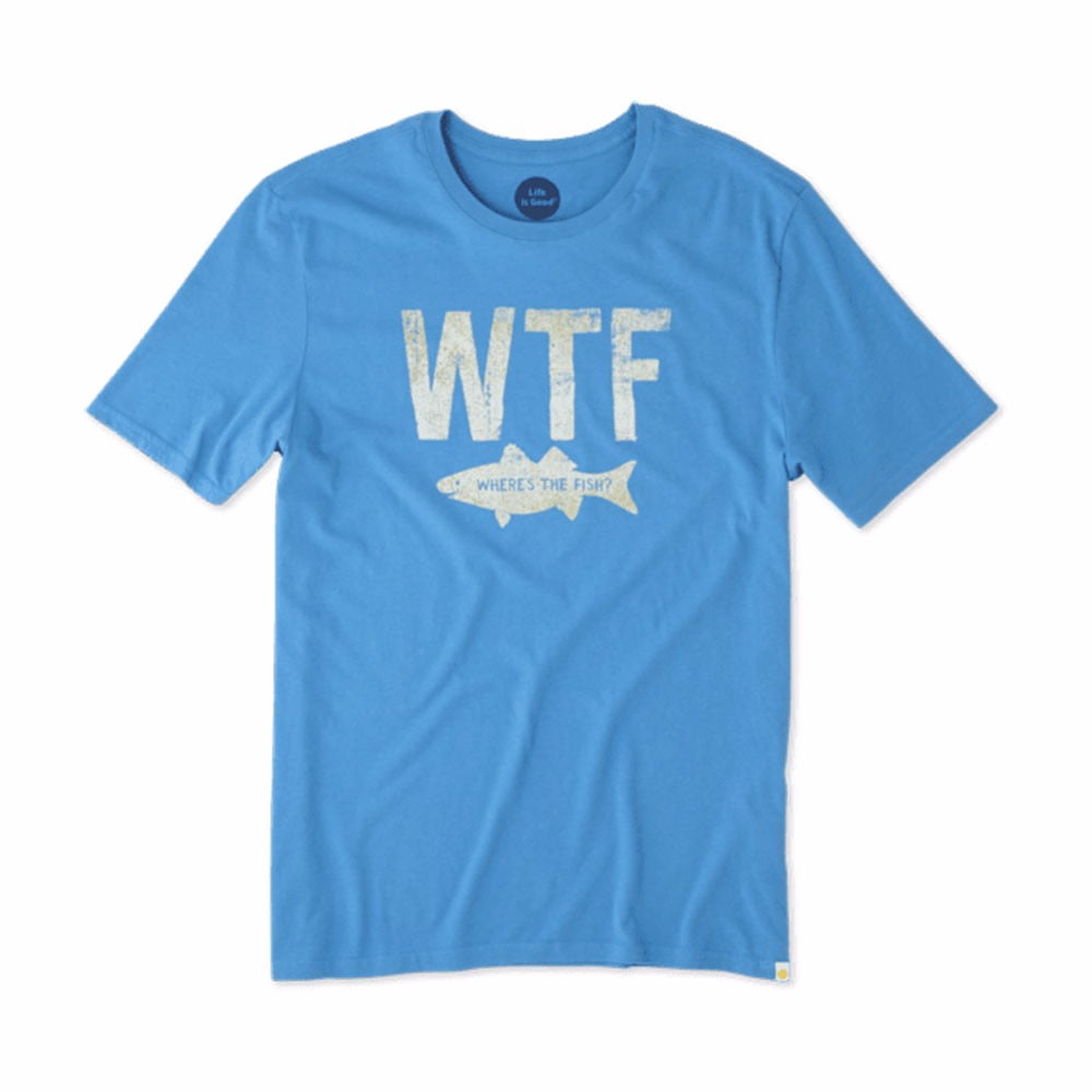 life is good men's wtf fish smooth tee 