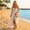 White, variant on Round Small Crossbody Paper Rope Woven Beach Bag with Lace, Handmade Grass-Woven Casual Shoulder Carry-All Handbag for Women, 1-Piece