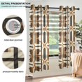 thumbnail image 3 of Yayeee Window Curtains Light Filtering 63"x52" Grommet Panel Pair Home Living Room Decor, Beige Geometric, 3 of 7