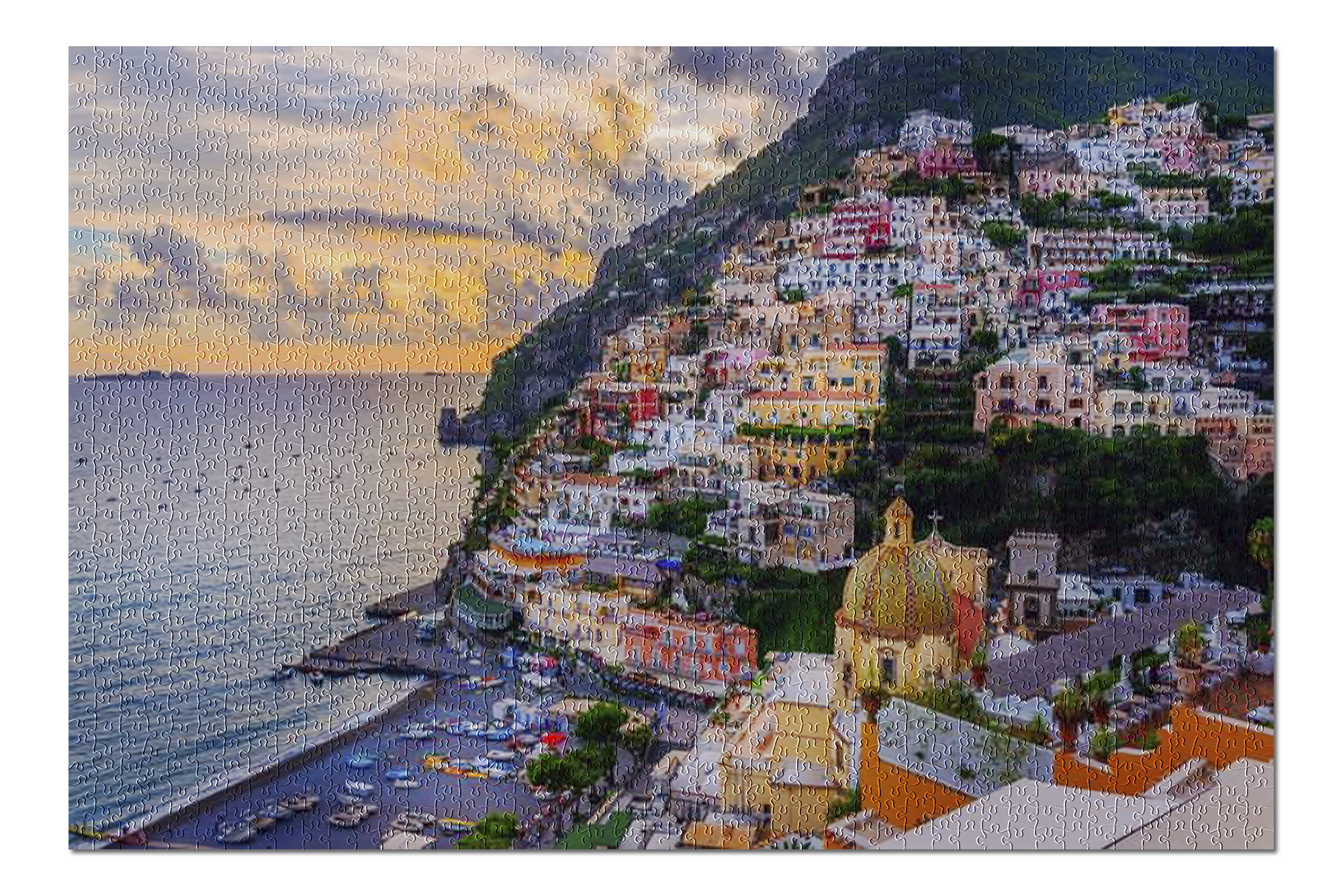 Amalfi Coast Harbour Scene Italy Fishing Jigsaw Puzzle. WHSmith