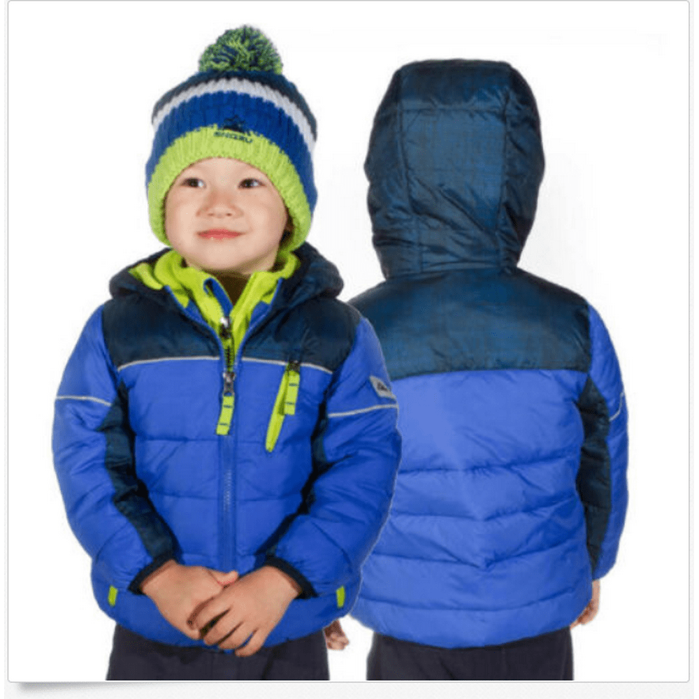 Snozu - Snozu Boys' Hooded Puffer Jacket and Knit Hat in Blue Size 5 ...