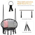 thumbnail image 2 of 2 Pack Hammock Chair Swing Hammock Swing Chair Macrame Hanging Chair Cotton for Bedroom Girls Room Deck Porch Indoor Outdoor Garden Backyard, Black, 2 of 9