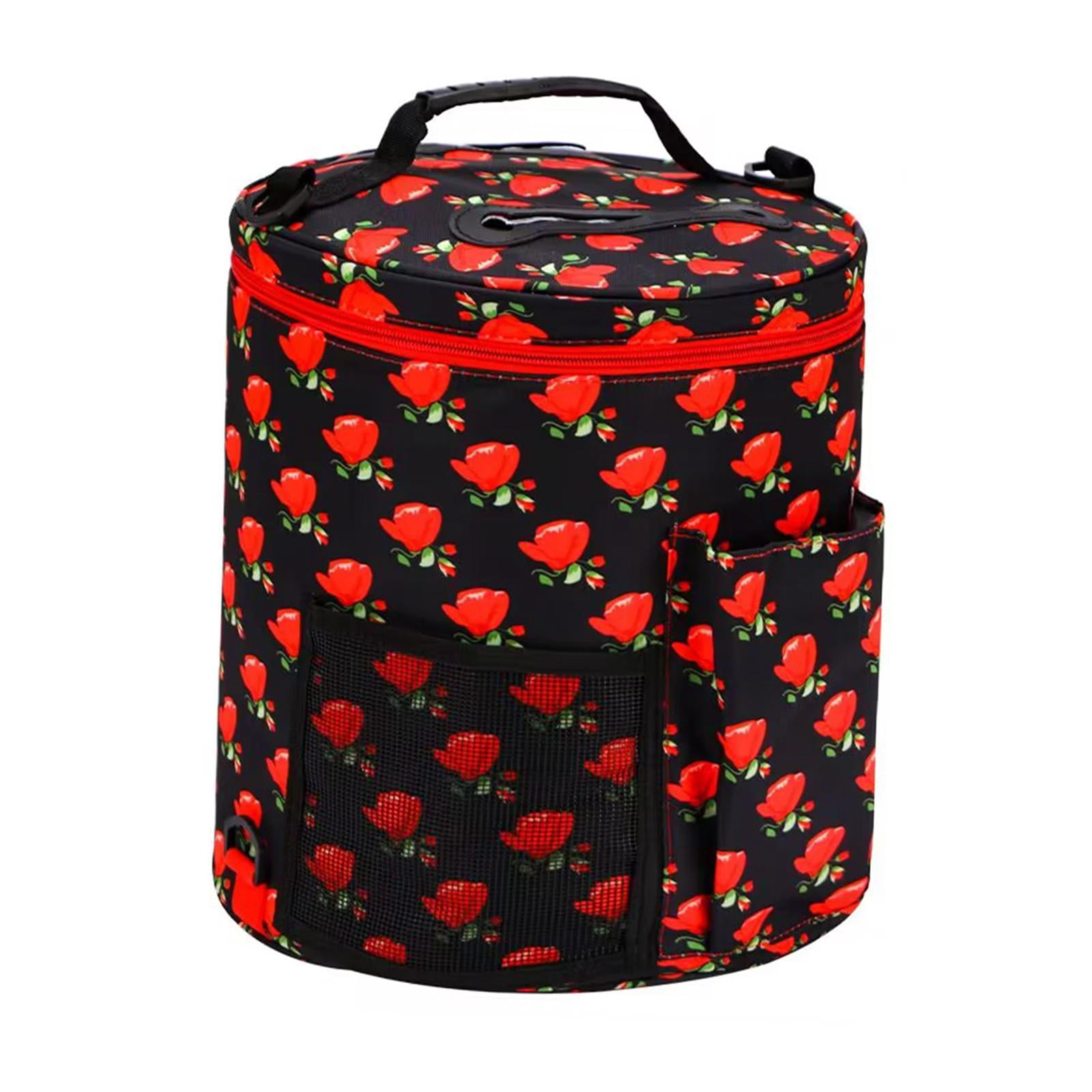 HILABEE Large Crochet Bag, Knitting Bag,Yarn Bag and Tote with Large Opening and Pockets for Crochet Accessories, Yarn Storage, Yarn Tote, Yarn Holder