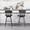 thumbnail image 4 of Costway 29" Upholstered Swivel Bar Stool Set of 4 with Padded Seat Footrest Metal Frame, 4 of 8