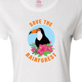 thumbnail image 4 of Inktastic Save the Rainforest Toucan Illustration Women's T-Shirt, 4 of 5