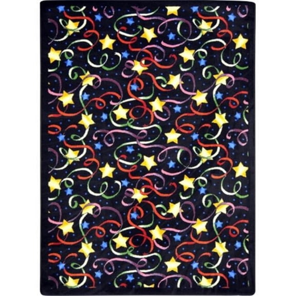 Kaleidoscope Streamers & Stars Rectangle Whimsical Area Rugs  Multi Color - 7 ft. 8 in. x 10 ft. 9 in.