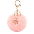 thumbnail image 2 of SPRING PARK Snowflake Pompom Ball Keychain Keyring Car Key Ring Chain Charm Bag Pendant Decor, 2 of 8