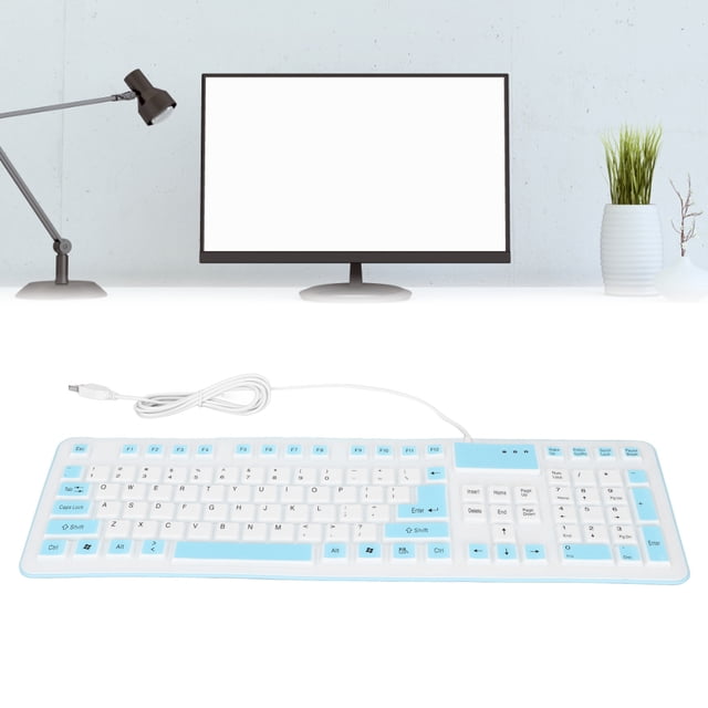 Foldable Silicone Keyboard, Waterproof Dustproof Waterproof Keyboard for PC Orange,Blue,Pink