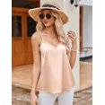 thumbnail image 4 of Ekouaer Women's 2 Pack Lace Camisole Tops Basic Undershirts Camisoles Adjustable Spaghetti Strap Tank Top Champagne/White XX-Large, 4 of 6