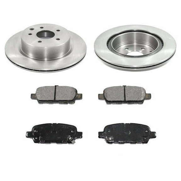 Rear Brake Pad and Rotor Kit - Compatible with 2009 - 2014, 2016 - 2018 Nissan Maxima 2010 2011 2012 2013 2017