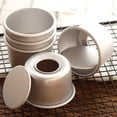 thumbnail image 5 of 5pcs 2 Inch Anodized Aluminum Round Cupcake Pan Chiffon Cake Pudding Mold Baking Mould with Removable Bottom Baking Tools, 5 of 6