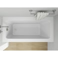 thumbnail image 3 of Vanity Art Acrylic Alcove Bathtub with 3 Side Tiling Flange, 60 x 30 inches Plain Bottom Surface 118-Degree Backrest Shower Tub, Reinforced Fiberglass Left Drain Soaking Tub, 3 of 8