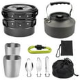 thumbnail image 1 of Mess Kit for Backpacking, Lightweight Anodized Aluminum Camping Cookware Portable Outdoor Cooking Gear for Hiking Picnic (Non-Stick Finish), 1 of 5