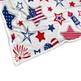 thumbnail image 6 of July 4th Party Throw Blanket Blue Blanket Flannel Bed Blanket American USA Flag Day Theme Blue Red Stars Lightweight Throw Blanket for Couch Sofa-Independence Day Collection, 6 of 6