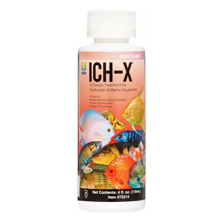 Hikari Aquarium Solutions Ich-X Liquid Treatment Bottle, 4 (Best Bottled Water For Aquarium)