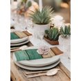 thumbnail image 5 of Farmhouse Teal Brown Cloth Napkins Set of 8 Reusable Dinner Napkins, Vintage Wooden Striped Cocktail Napkin Washable Table Napkins for Wedding/Holiday Party/Baby Shower 20"x20", 5 of 7