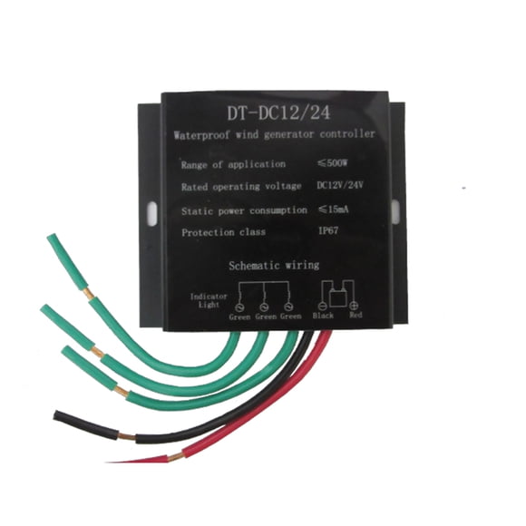Amdohai 500W DC12V/24V Automatic Switch Waterproof Wind-driven Generator Controller Regulator with Battery Function