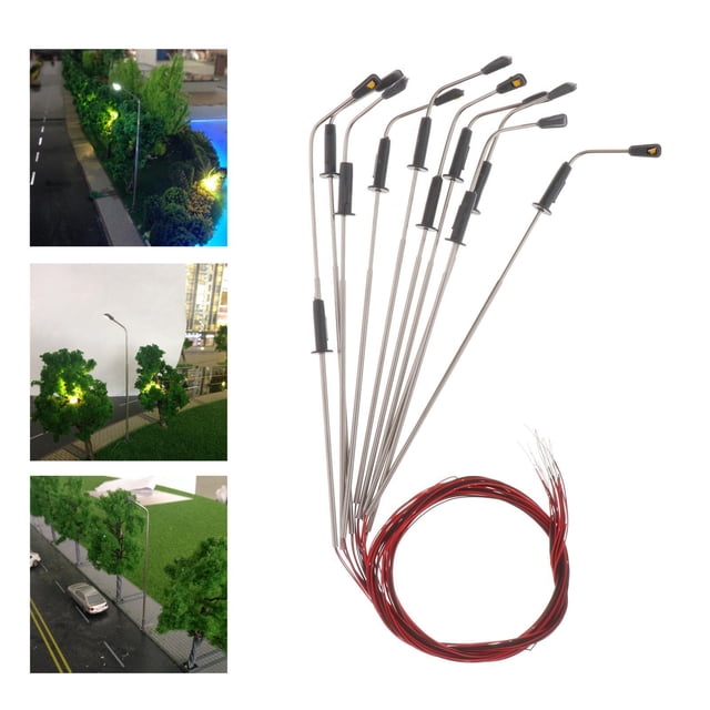 10 piezas una sola cabeza led lámpara Jardín calle arquitectura paisaje luz cálida lámpara poste accesorio 1:150