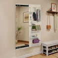 thumbnail image 6 of Multifunctional Wall Mounted Full Length Mirror with Shelf and Hook, Durable Rubber Wood Frame, 47.6*15.7in, 6 of 8