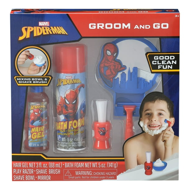 SpiderMan Groom & Go Play Shave Bath Set, 6 pieces