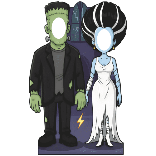 SS11296 Frankenstein Monster and Bride Spooky Halloween Couple Stand In Cardboard Cutout Standee Standup