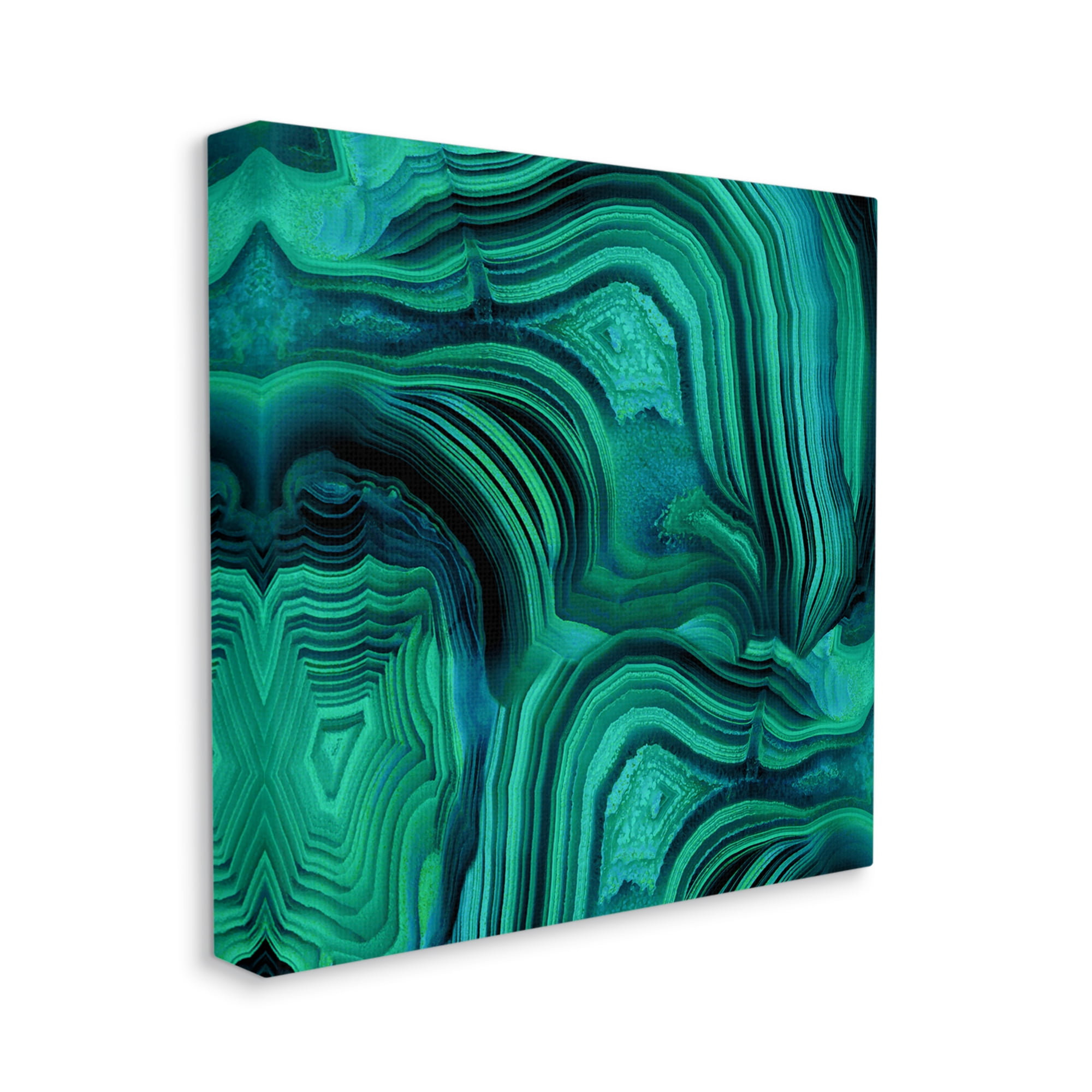 Stupell Green & Blue Malachite Abstract Abstract Painting Gallery Wrapped Canvas Print Wall Art
