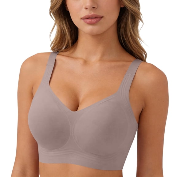 Lmnyox Women's Seamless Bras Wireless Full Coverage Support T Shirt Bra Comfortable Push Up Everyday Bralettes