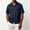 Blue, variant on COSFO Button Down Shirt Men Black Faux Denim Short Sleeve Summer Shirts with Pocket Collared Casual Loose Fit Tops