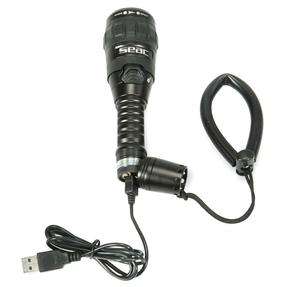 Seac R15, Scuba Dive Flashlight, 900 Lumens LED Torch Light, 0,66 lbs, USB Rechargeable